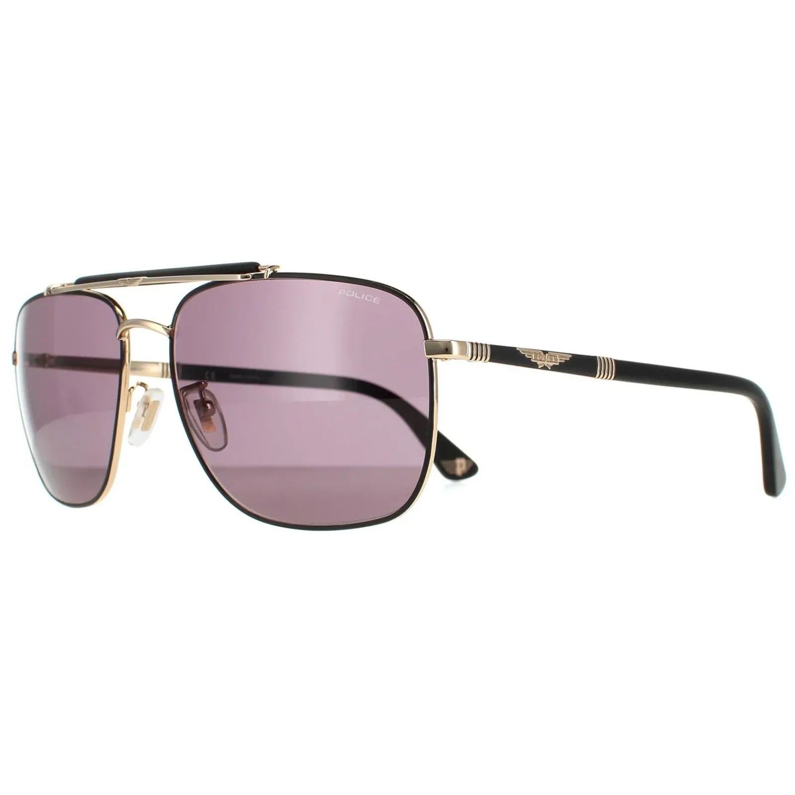 Police Aviator|Police^Sunglasses SPLD43 Origins 44 0302 Rose Gold Semi Matte Black Sm