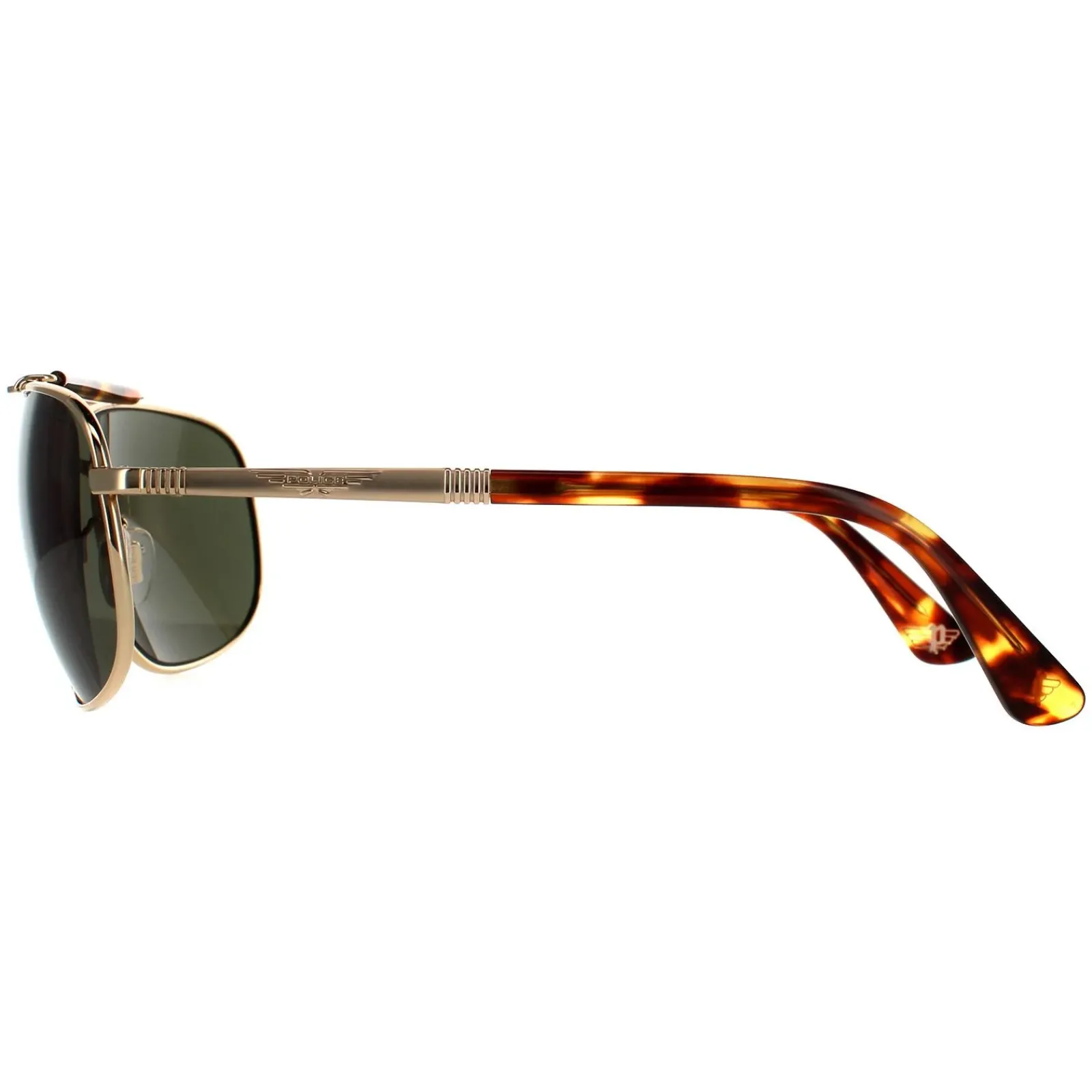 Police Rectangle|Police^Sunglasses SPLD44 Origins 45 0349 Shiny Gold Green