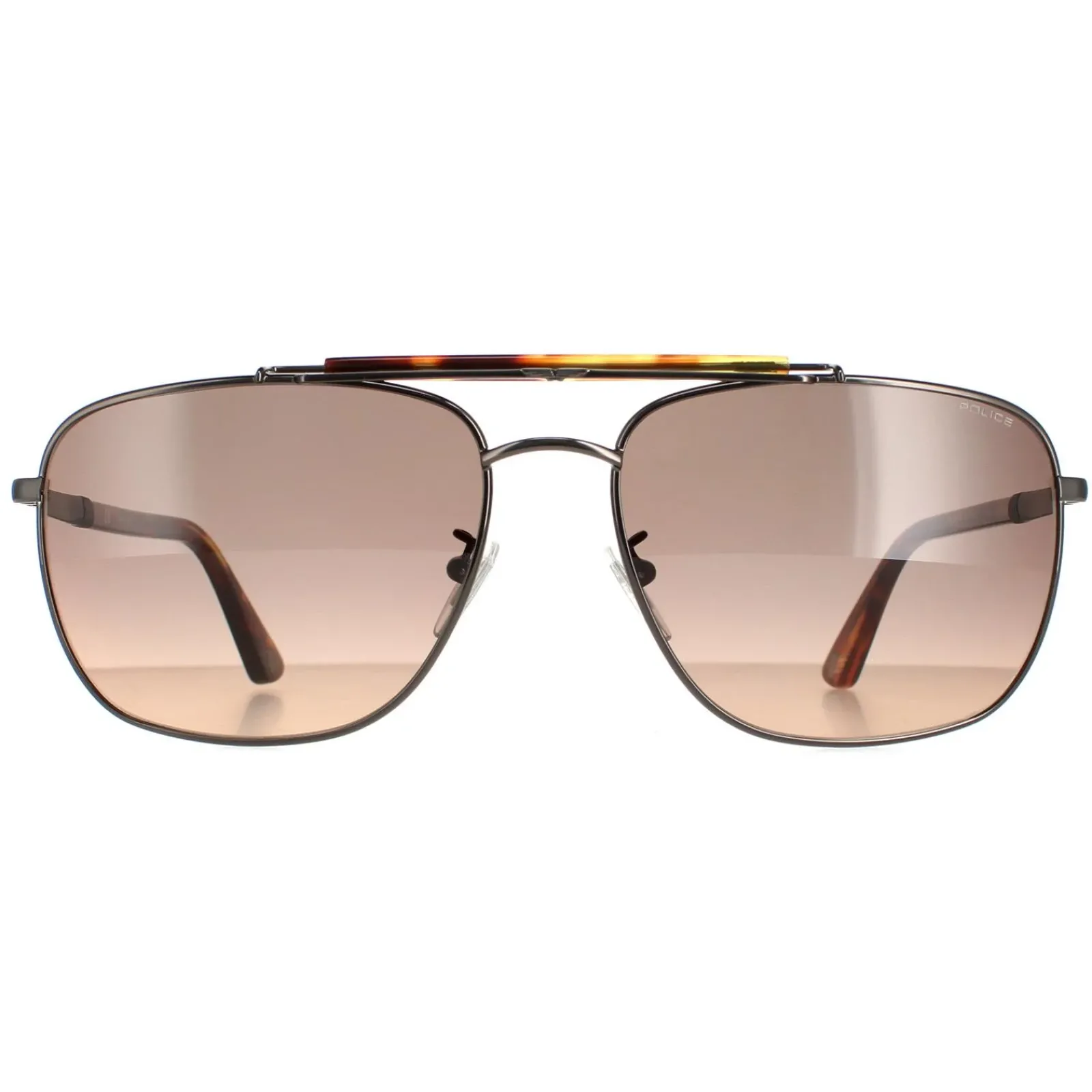 Police Aviator|Police^Sunglasses SPLD43 Origins 44 584K Shiny Gunmetal Matte Smoke Gr