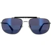 Police Rectangle|Police^Sunglasses SPLD44 Origins 45 E70B Shiny Palladium Blue Blue Mir