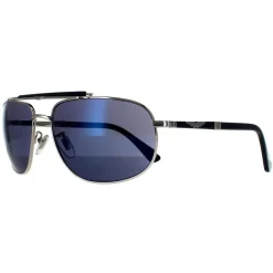 Police Rectangle|Police^Sunglasses SPLD44 Origins 45 E70B Shiny Palladium Blue Blue Mir
