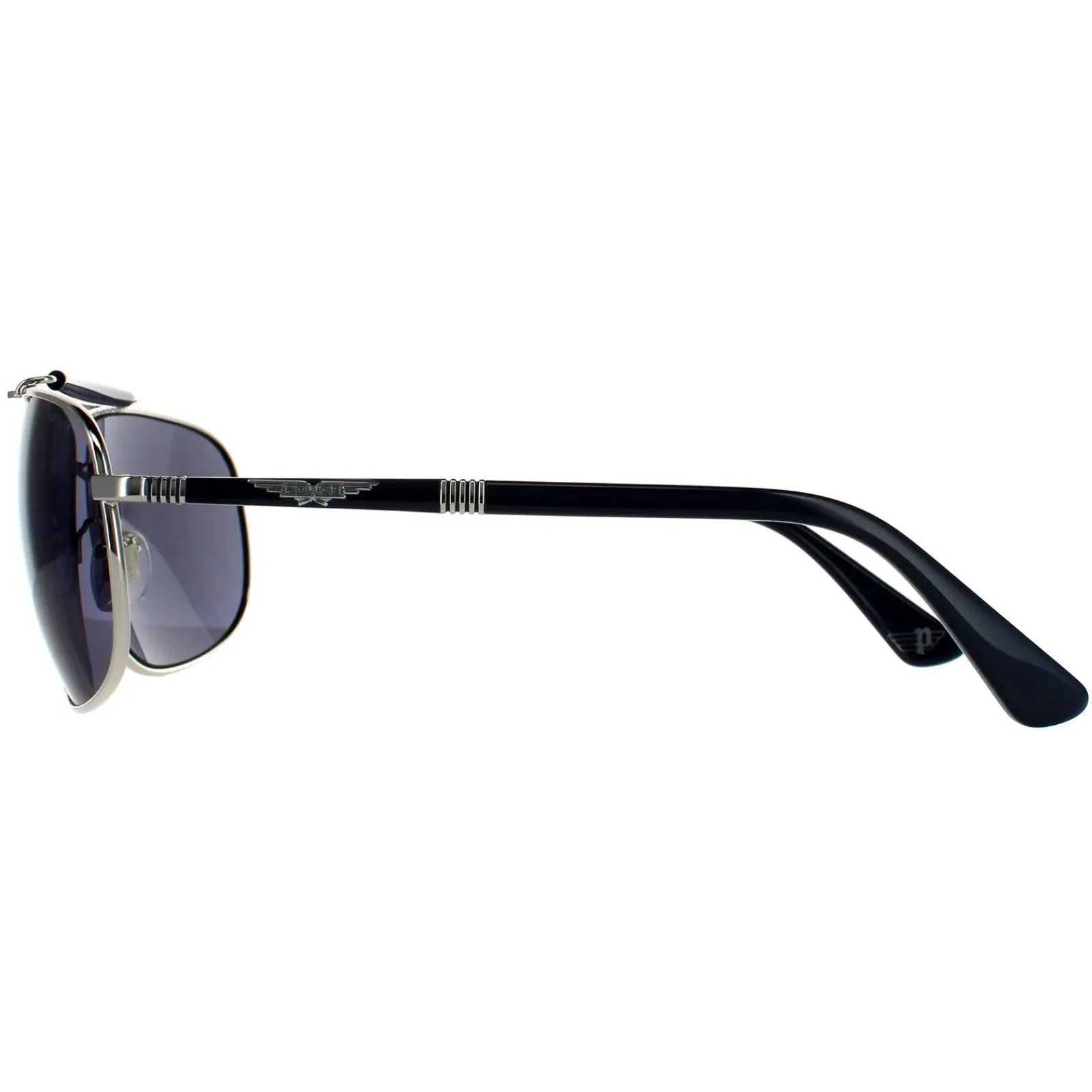 Police Rectangle|Police^Sunglasses SPLD44 Origins 45 E70B Shiny Palladium Blue Blue Mir