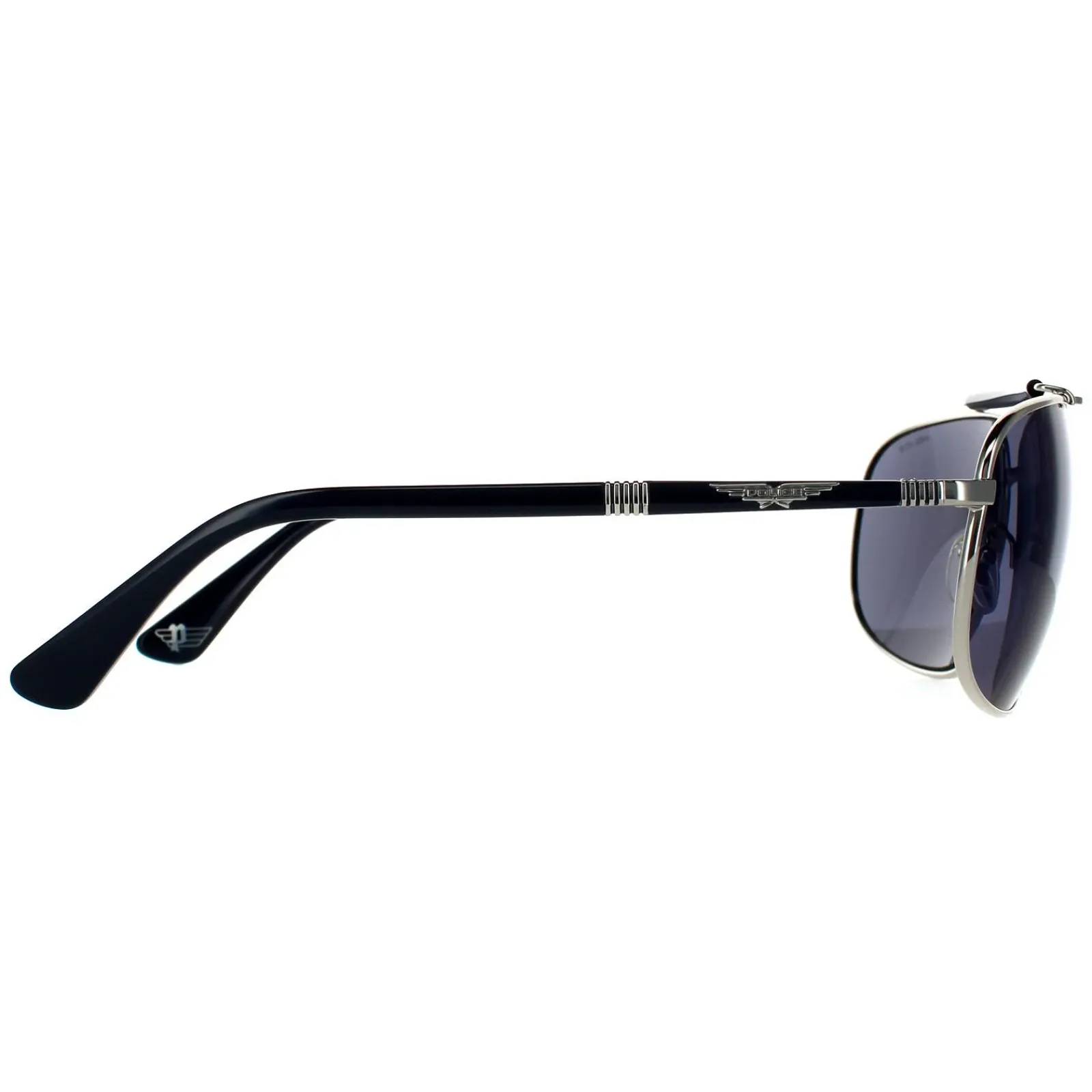 Police Rectangle|Police^Sunglasses SPLD44 Origins 45 E70B Shiny Palladium Blue Blue Mir