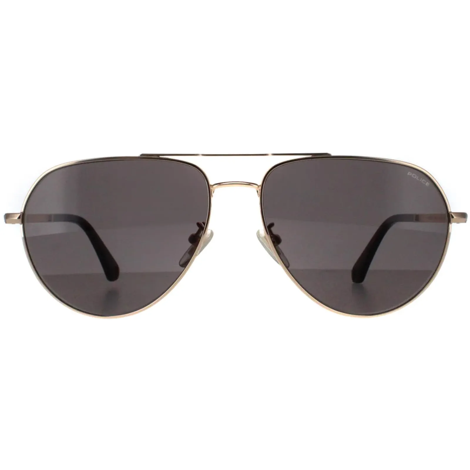 Police Aviator|Police^Sunglasses SPLE25 Roadie 3 300 Shiny Total Rose Gold Grey Green