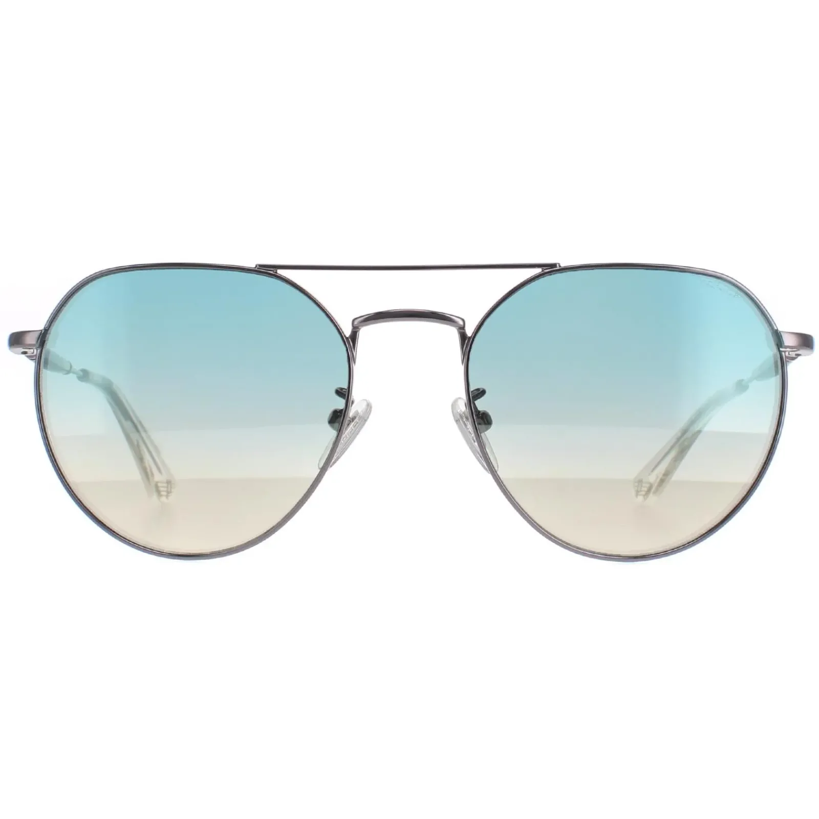 Police Aviator|Aviator^Sunglasses SPLF14 Urban 7 509B Shiny Ruthenium Smoke Mirror Sil
