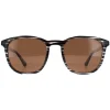 Police Round|Police^Sunglasses SPLF18E 6BZP Striped Grey Brown Polarized