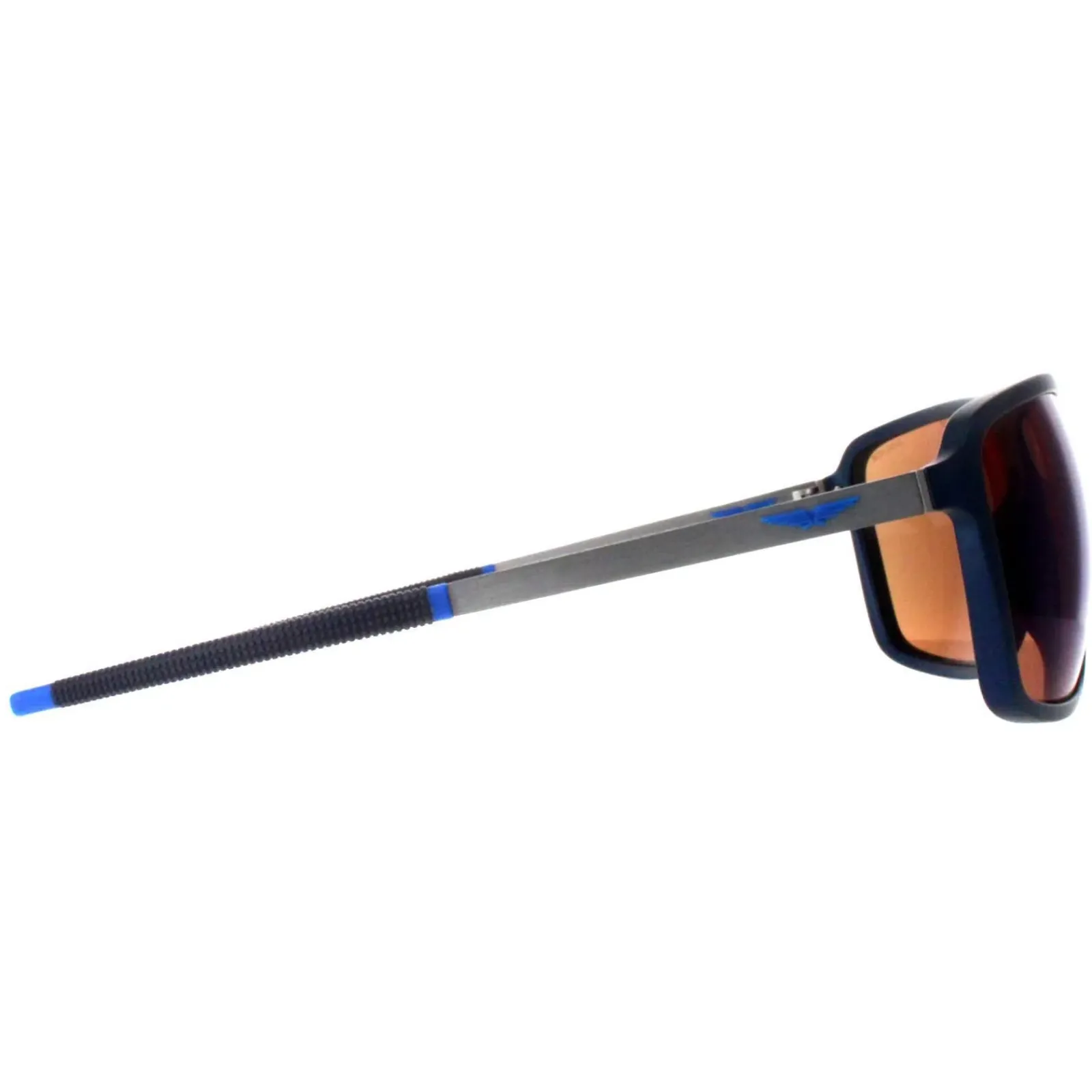 Police Square|Police^Sunglasses SPLL15 Solstice 4 V78B Semi Matte Ruthenium Blue Bro