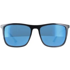 Police Square|Police^Sunglasses SPL770M Vibe 1 Z42B Shiny Black Smoke Mirror Blue
