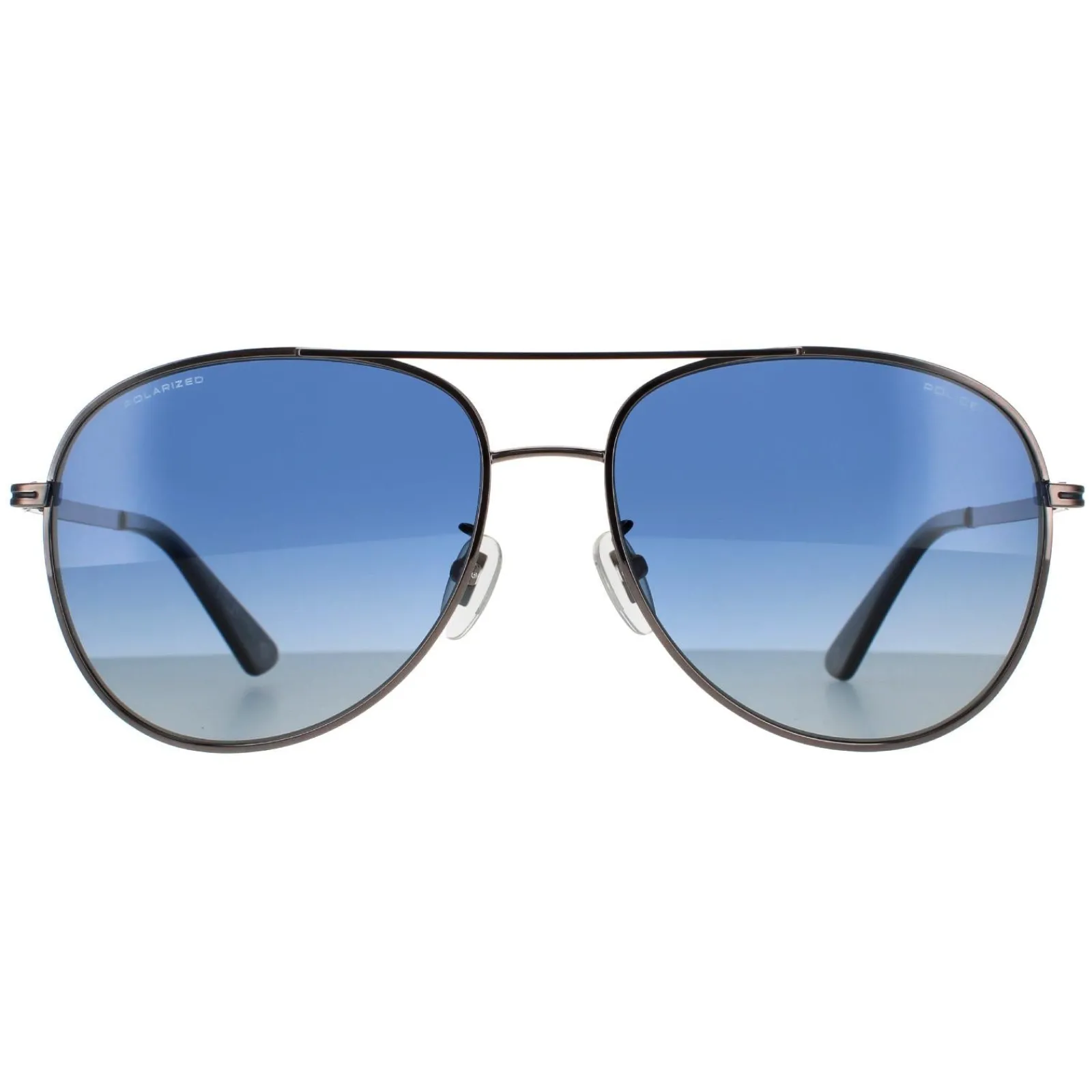 Police Polarised^Sunglasses SPL777N K53P Shiny Gunmetal Blue Gradient Polarized