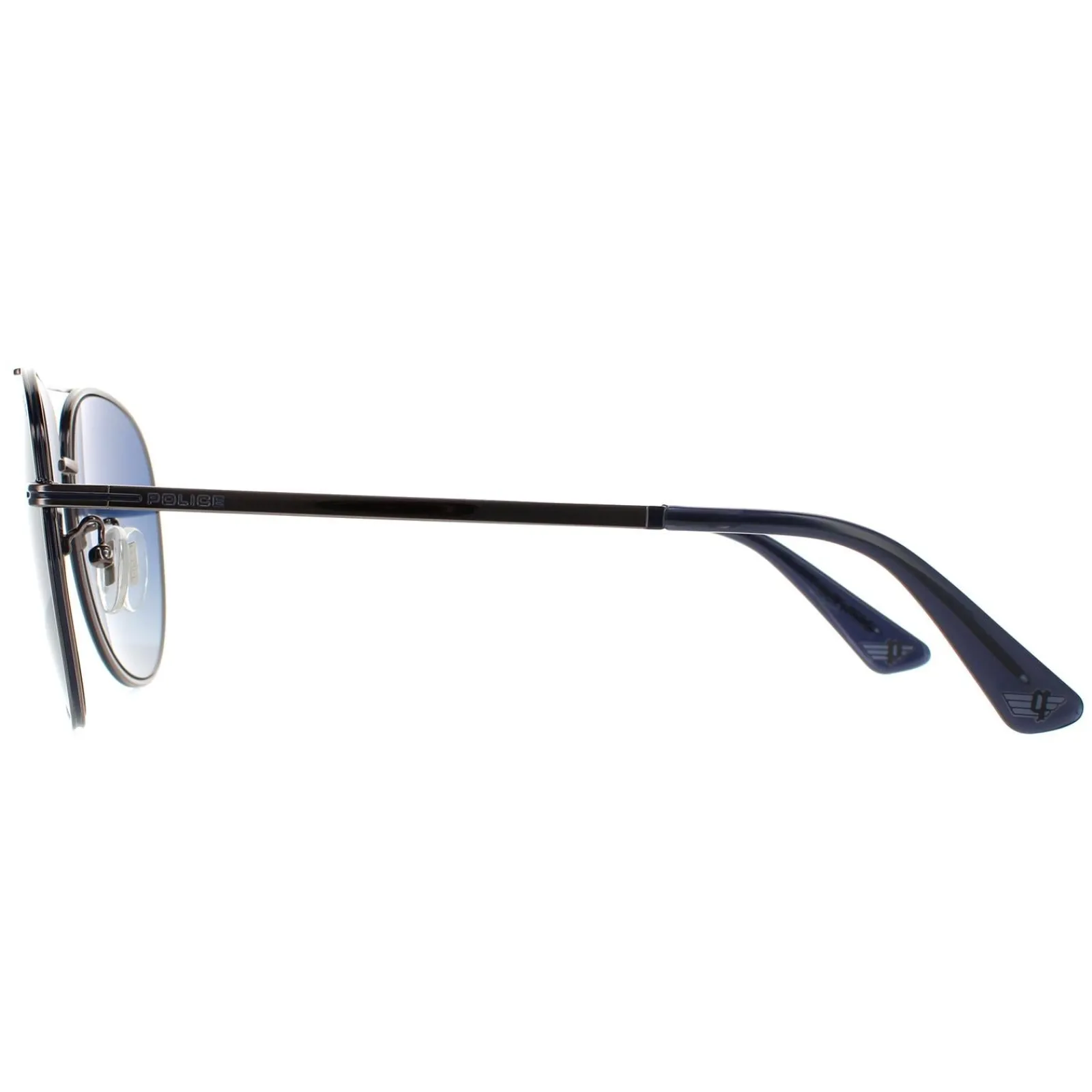 Police Polarised^Sunglasses SPL777N K53P Shiny Gunmetal Blue Gradient Polarized