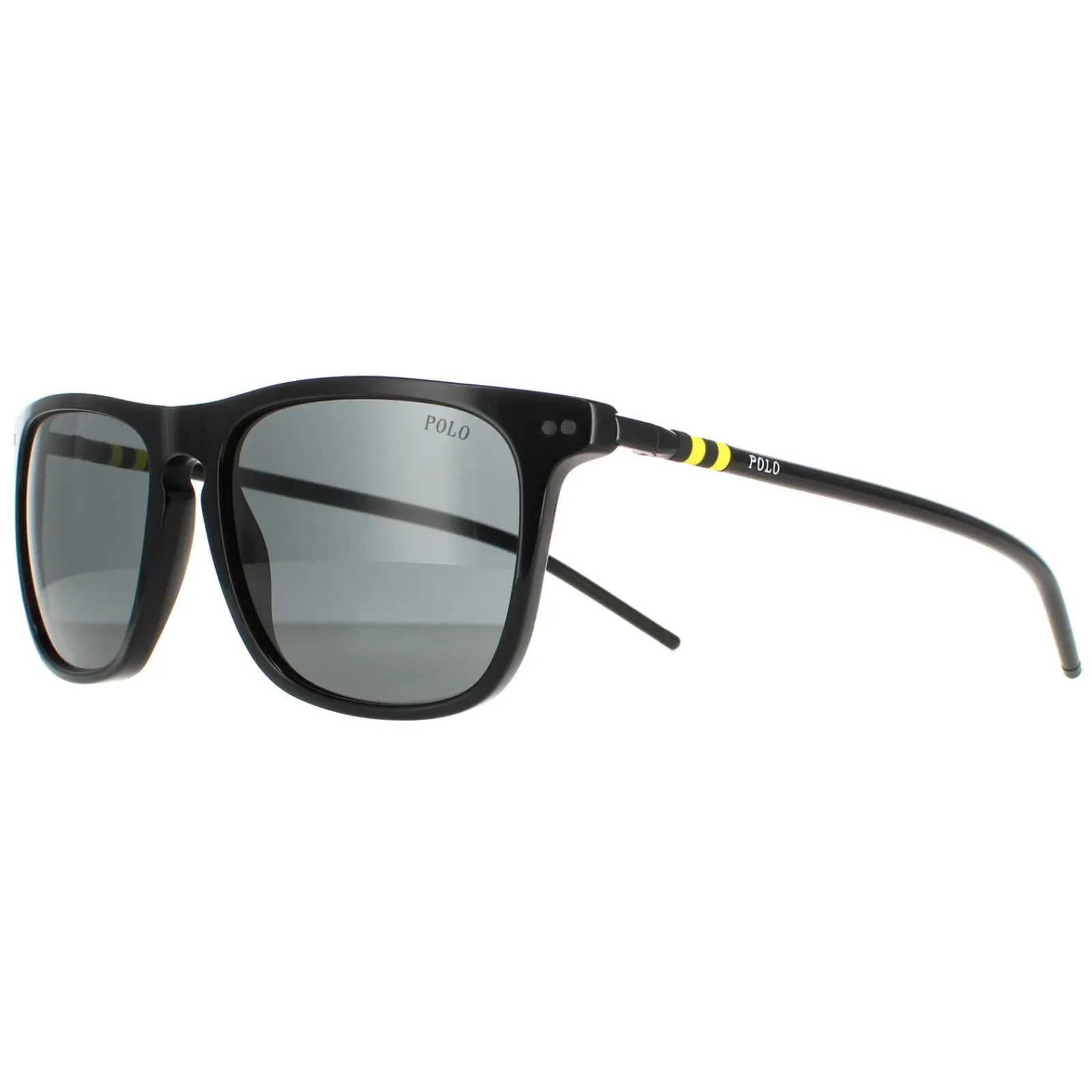 Polo Ralph Lauren Rectangle^Sunglasses PH4168 500187 Shiny Black Grey