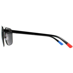 Polo Ralph Lauren Polarised|Aviator^Sunglasses PH3135 900381 Shiny Black Grey Polarized