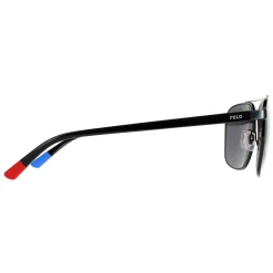 Polo Ralph Lauren Polarised|Aviator^Sunglasses PH3135 900381 Shiny Black Grey Polarized