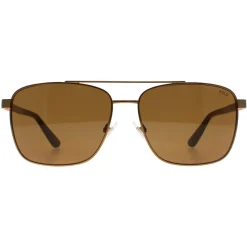 Polo Ralph Lauren Rectangle^Sunglasses PH3137 932473 Semi-Shiny Brass Olive Gree