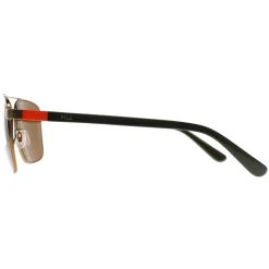 Polo Ralph Lauren Rectangle^Sunglasses PH3137 932473 Semi-Shiny Brass Olive Gree
