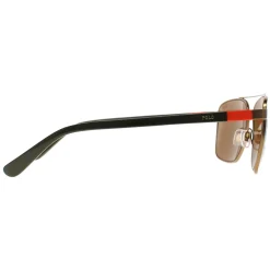 Polo Ralph Lauren Rectangle^Sunglasses PH3137 932473 Semi-Shiny Brass Olive Gree