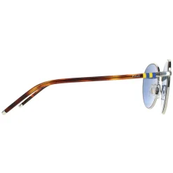 Polo Ralph Lauren Round^Sunglasses PH3133 900180 Shiny Silver Dark Blue