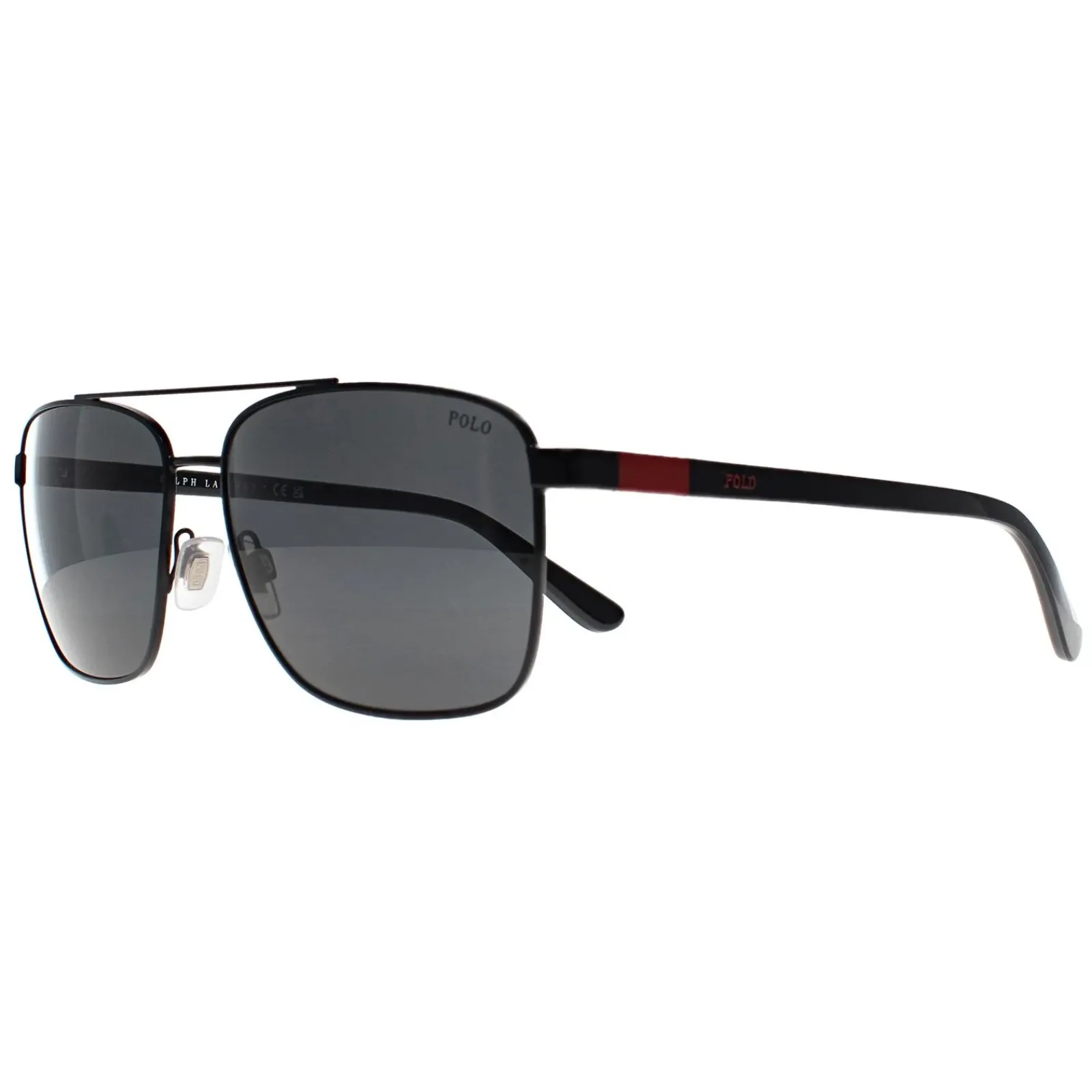 Polo Ralph Lauren Rectangle^Sunglasses PH3137 926787 Semi-Shiny Black Grey
