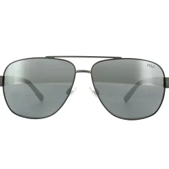 Polo Ralph Lauren Aviator^Sunglasses PH3110 91576G Semi Shiny Dark Gunmetal Si