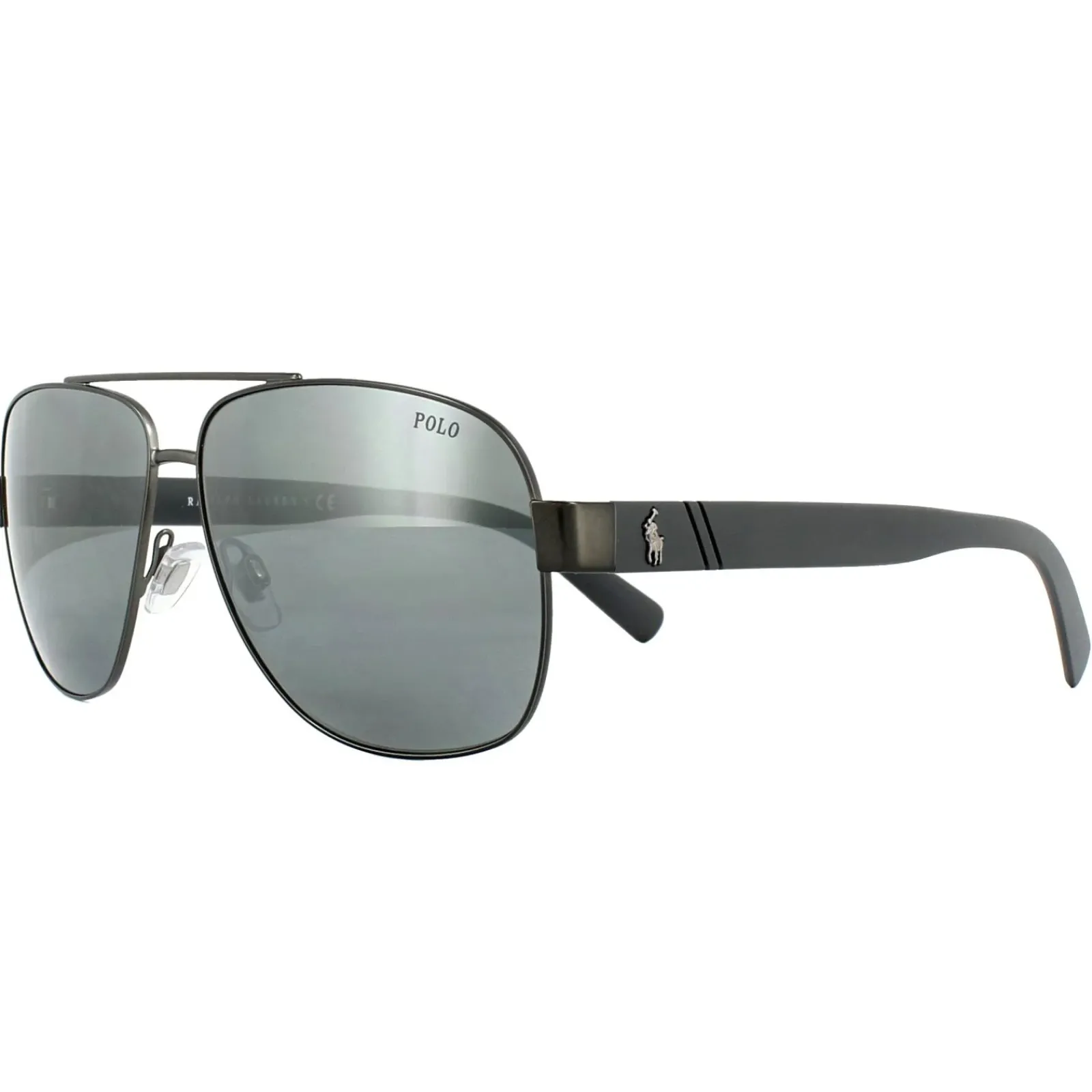 Polo Ralph Lauren Aviator^Sunglasses PH3110 91576G Semi Shiny Dark Gunmetal Si