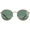 Polo Ralph Lauren Round^Sunglasses PH3133 932471 Semi Shiny Brass Green