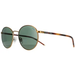 Polo Ralph Lauren Round^Sunglasses PH3133 932471 Semi Shiny Brass Green
