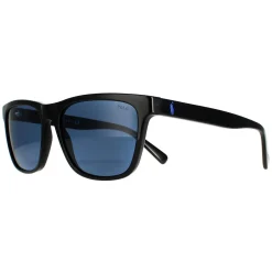 Polo Ralph Lauren Rectangle^Sunglasses PH4167 500180 Shiny Black Dark Blue