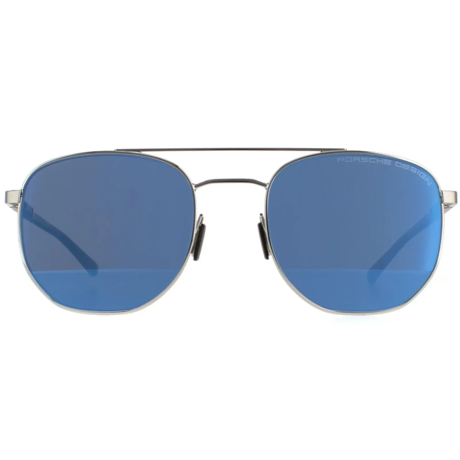 Porsche Design Round^Sunglasses P8695 D Palladium Strong Dark Blue Mirror