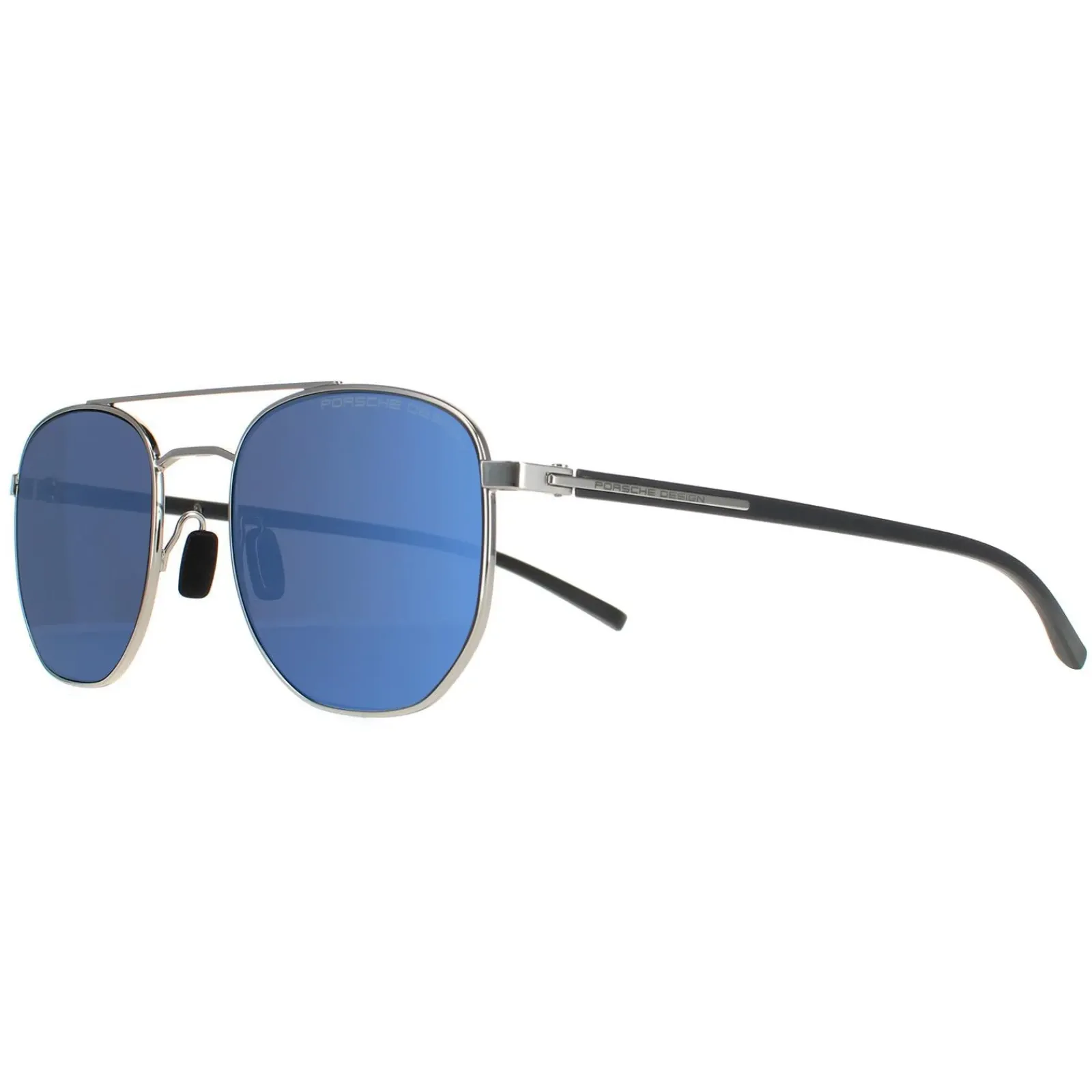 Porsche Design Round^Sunglasses P8695 D Palladium Strong Dark Blue Mirror