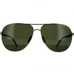 Porsche Design Polarised^Sunglasses P8651 B Gold Green Grey Polarized