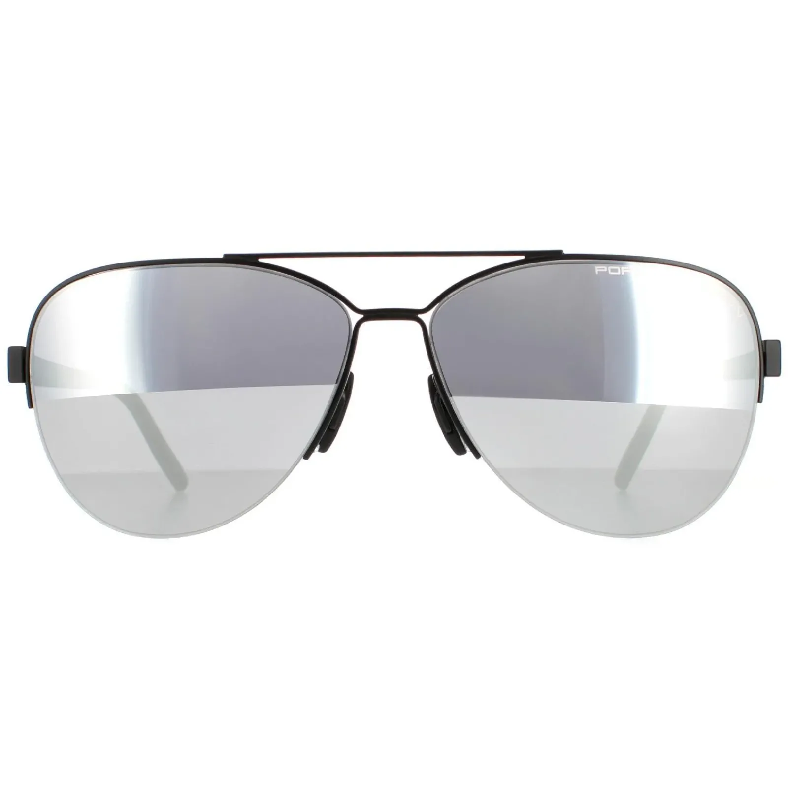 Porsche Design Aviator^Sunglasses P8676 A Black Mercury Silver Mirror