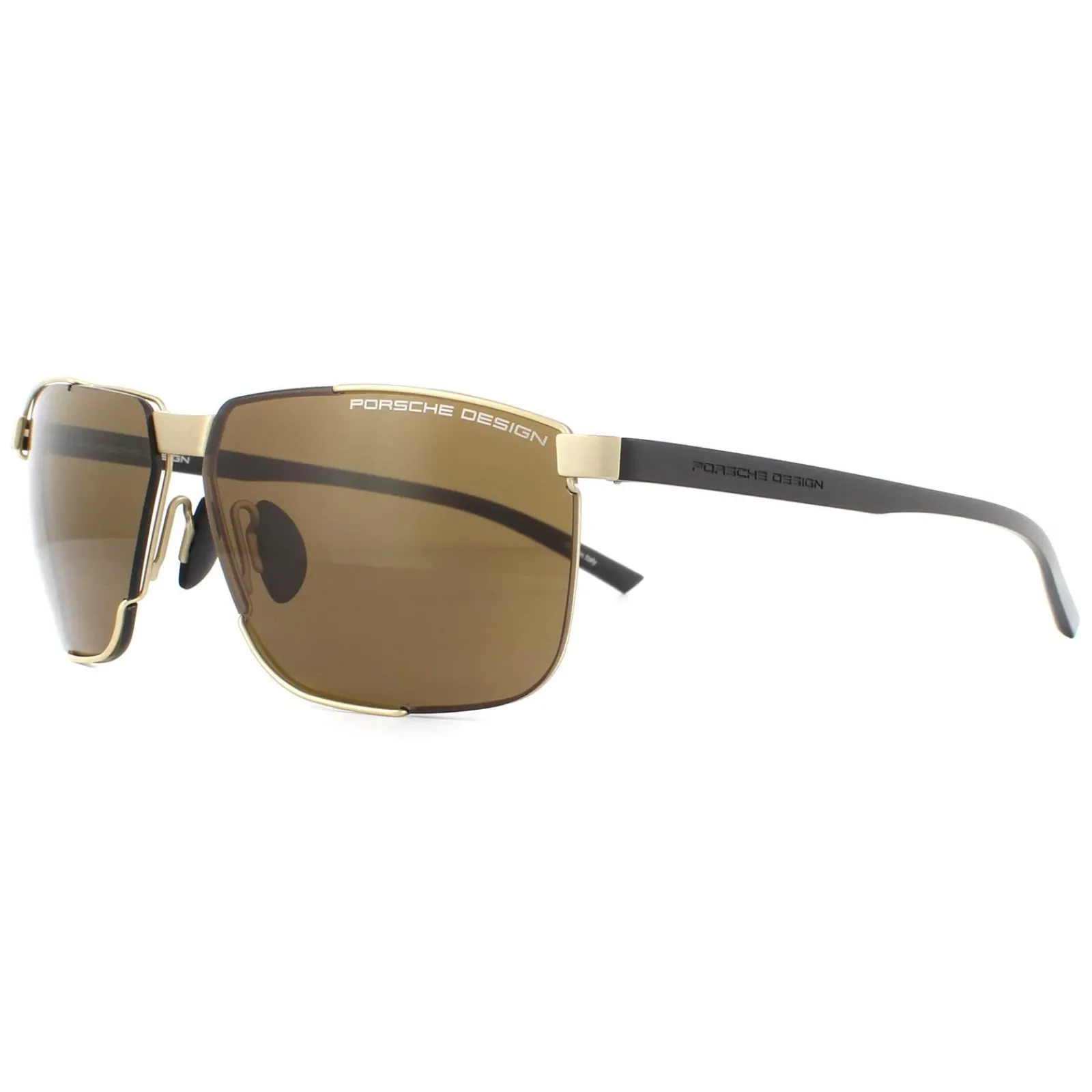 Porsche Design Rimless^Sunglasses P8680 B Gold Brown