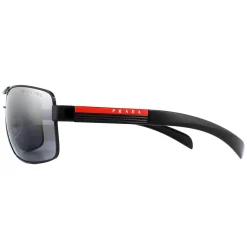 Prada Sport Polarised^Sunglasses 54IS 1AB2F2 Black Rubber Grey Mirror Silver Gra