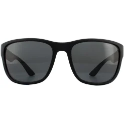 Prada Sport Rectangle^Sunglasses Mens PS01US DG05S0 - Rectangle Black Rubber Fra