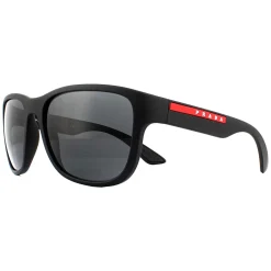 Prada Sport Rectangle^Sunglasses Mens PS01US DG05S0 - Rectangle Black Rubber Fra