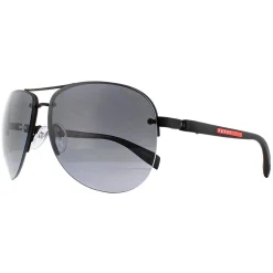 Prada Sport Polarised^Sunglasses 56MS DG05W1 Black Rubber Polarized Grey Gradien