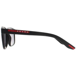 Prada Sport Polarised|Rectangle^Sunglasses PS06YS DG002G Black Rubber Dark Grey Polarized