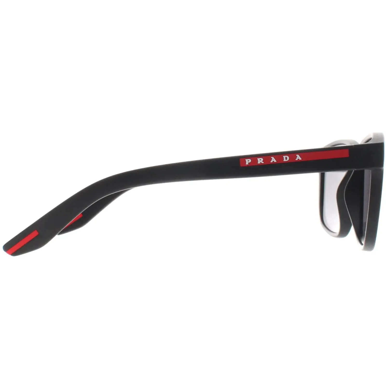 Prada Sport Polarised|Rectangle^Sunglasses PS06YS DG002G Black Rubber Dark Grey Polarized