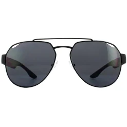 Prada Sport Polarised^Sunglasses PS57US DG05Z1 Black Rubber Grey Polarized