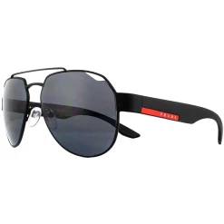 Prada Sport Polarised^Sunglasses PS57US DG05Z1 Black Rubber Grey Polarized