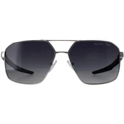 Prada Sport Aviator^Sunglasses PS55WS 1BC06G Silver Grey Gradient Polarized