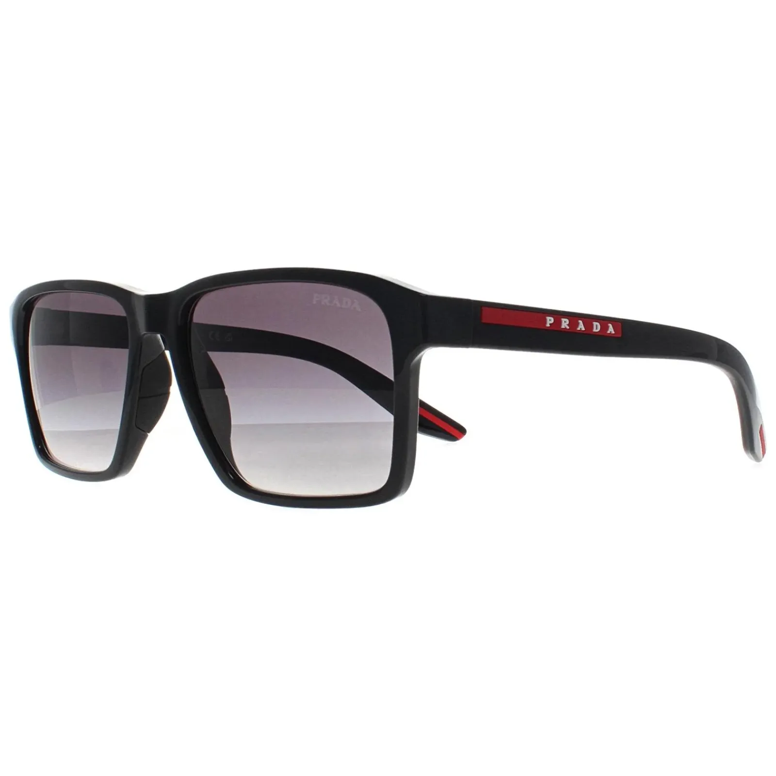 Prada Sport Rectangle^Sunglasses PS05YS 1AB09U Black Grey Gradient