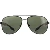 Prada Sport Polarised^Sunglasses 53PS DG05X1 Black Rubber Green