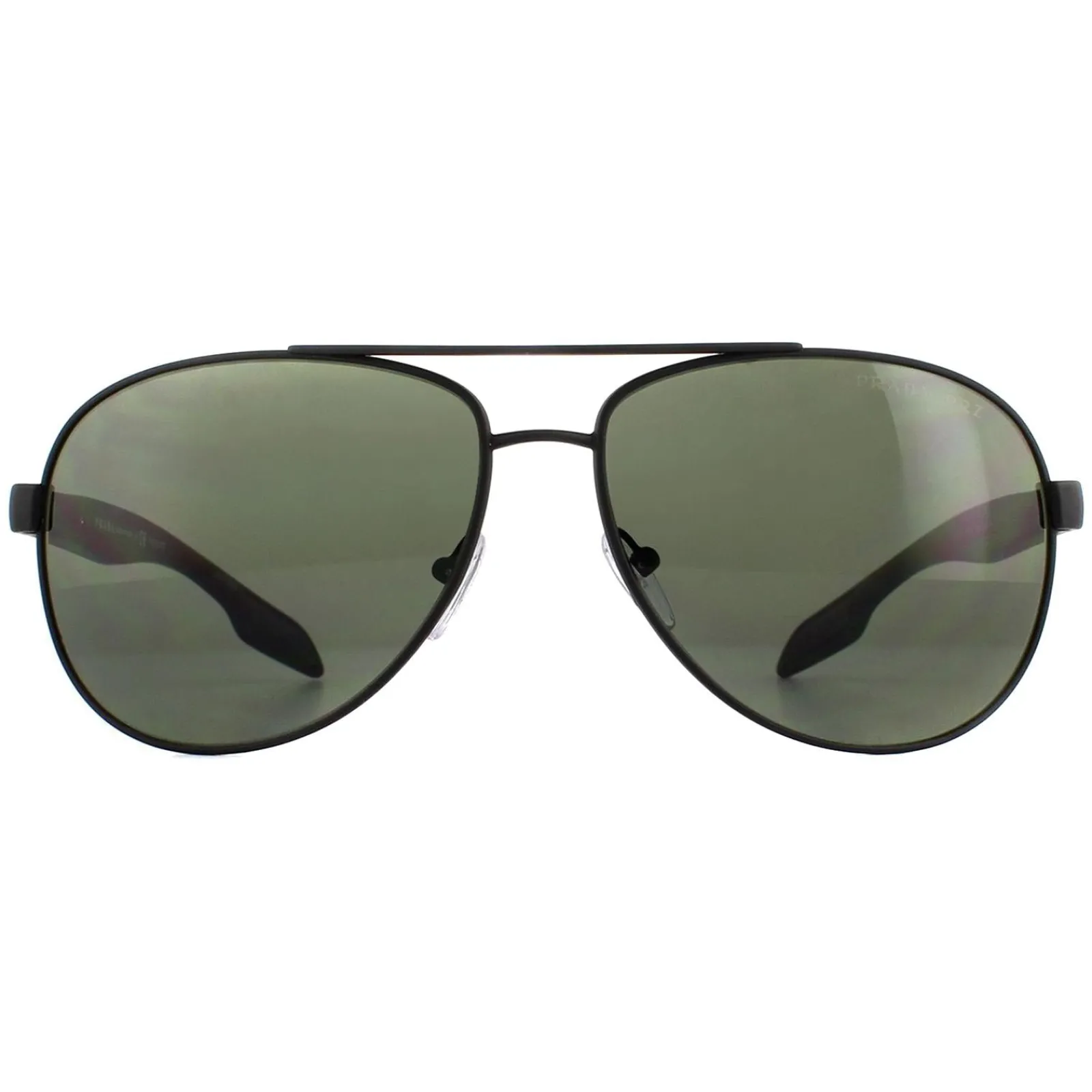 Prada Sport Polarised^Sunglasses 53PS DG05X1 Black Rubber Green