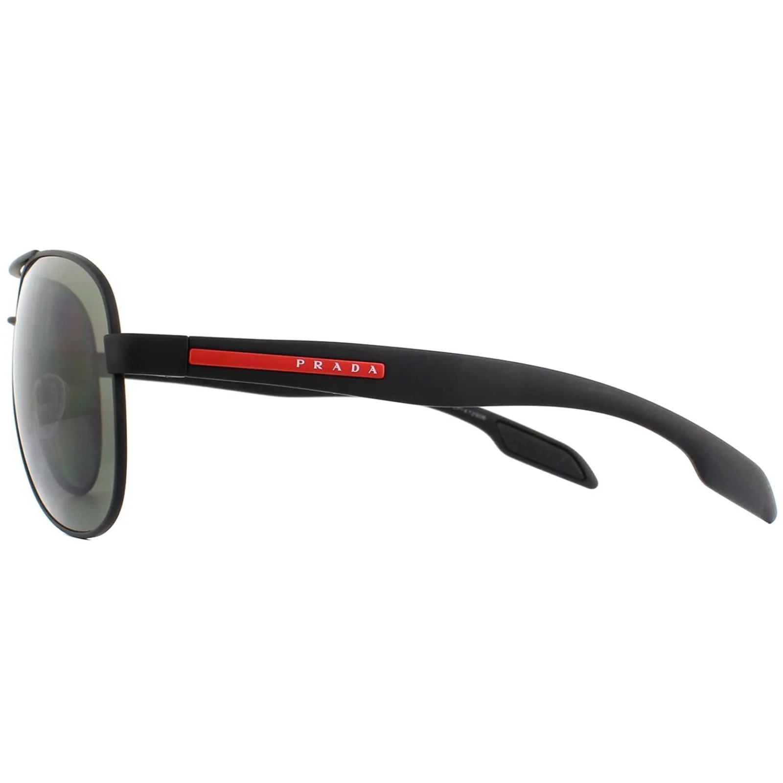 Prada Sport Polarised^Sunglasses 53PS DG05X1 Black Rubber Green