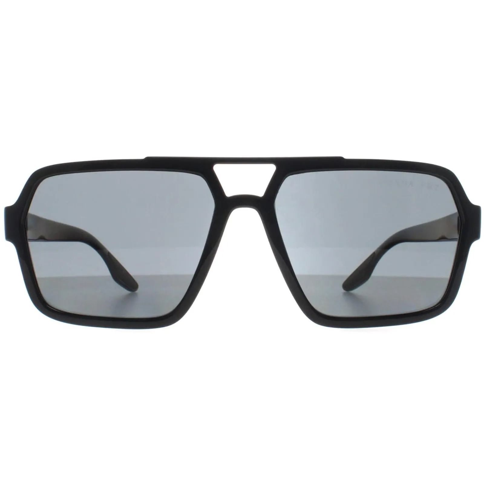 Prada Sport Polarised|Aviator^Sunglasses PS01XS 1AB02G Black Dark Grey Polarized