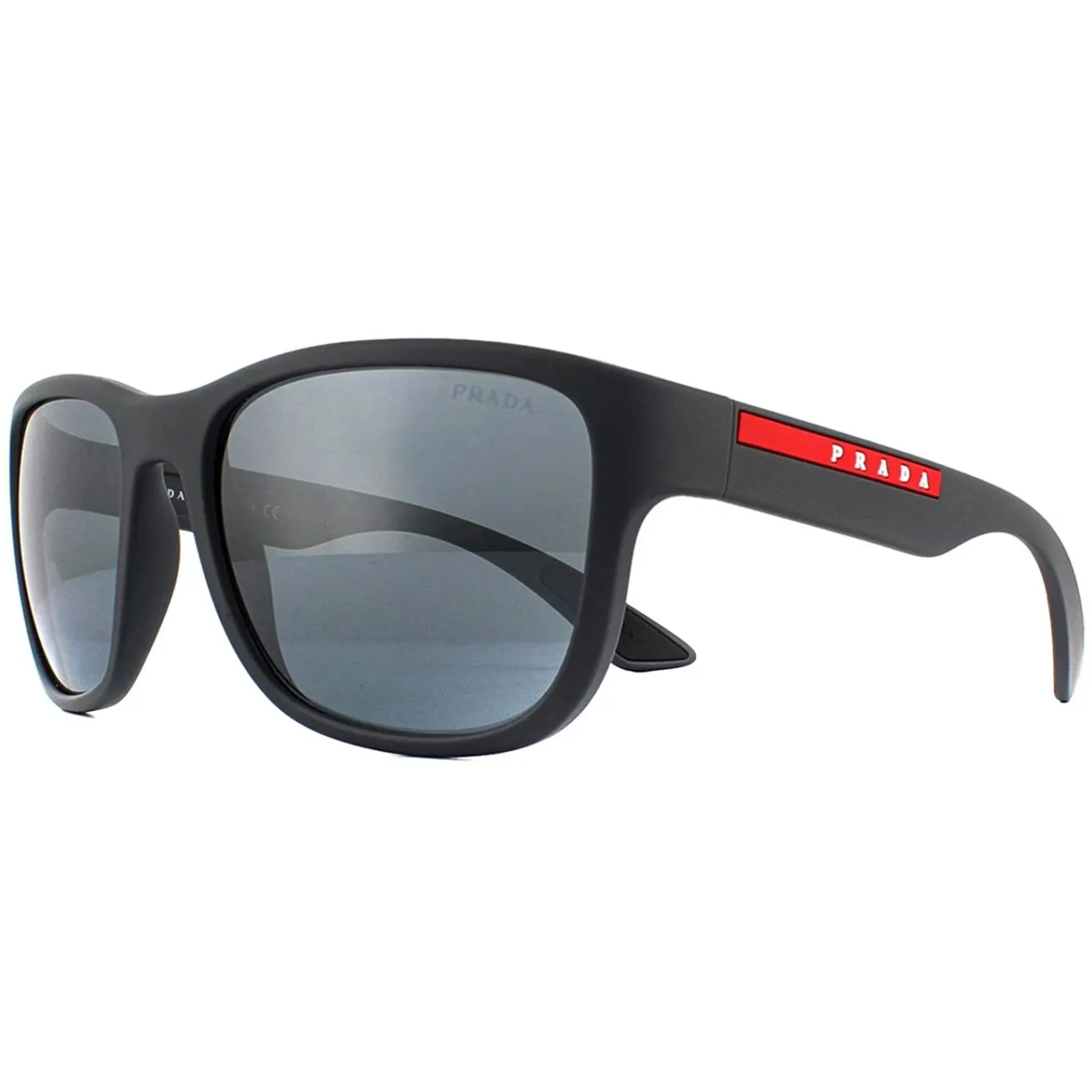 Prada Sport Rectangle^Sunglasses PS01US UFK5L0 Grey Rubber Dark Grey Mirror