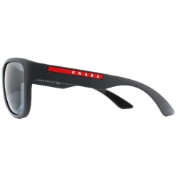 Prada Sport Rectangle^Sunglasses PS01US UFK5L0 Grey Rubber Dark Grey Mirror