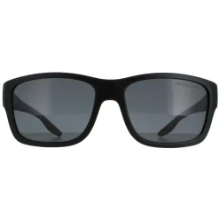 Prada Sport Polarised^Sunglasses PS01WS DG002G Black Rubber Dark Grey Polarized