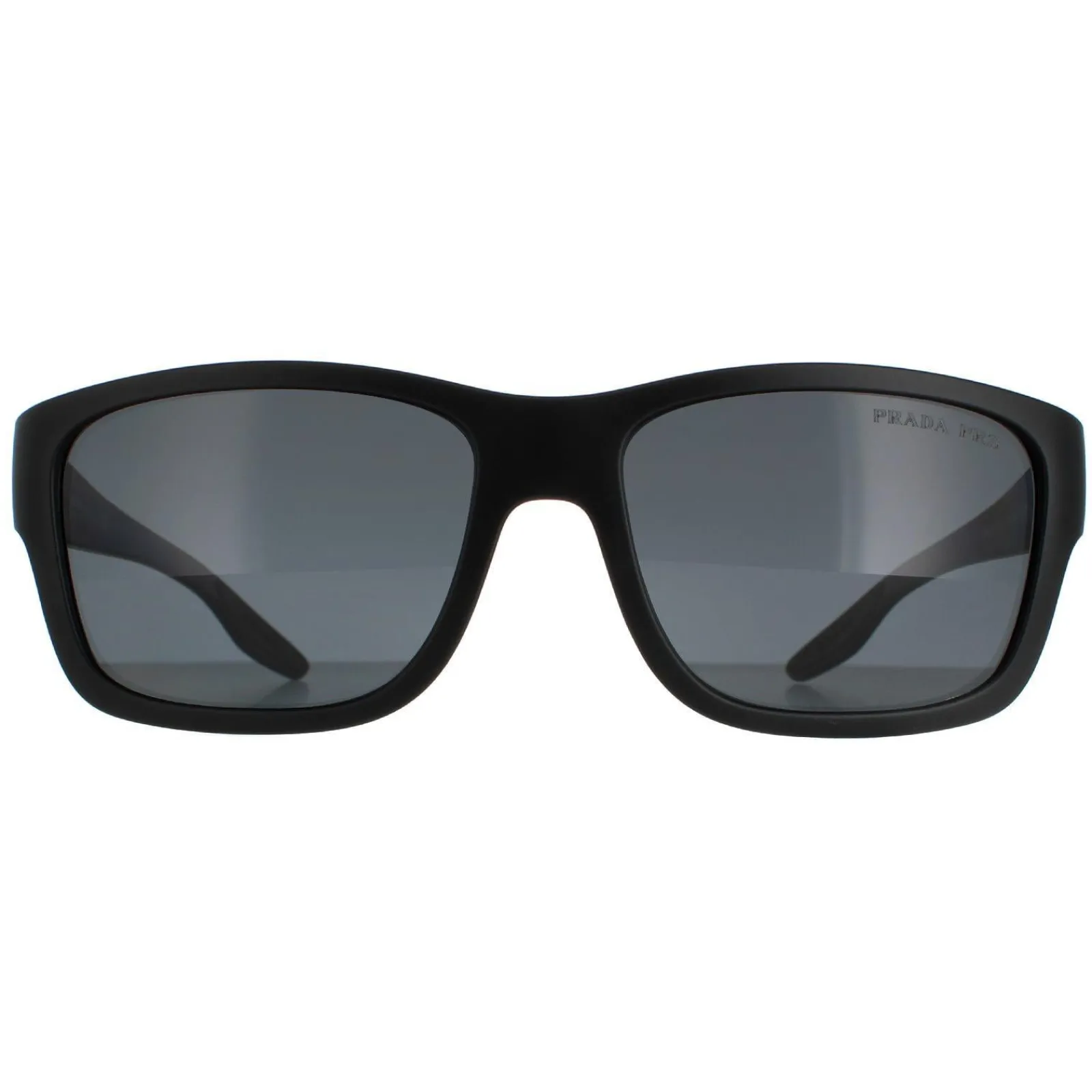 Prada Sport Polarised^Sunglasses PS01WS DG002G Black Rubber Dark Grey Polarized